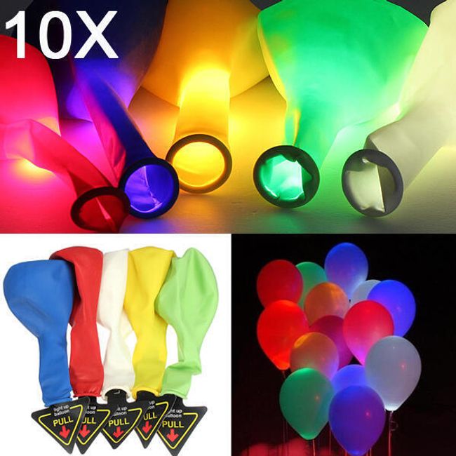 Sada 10 barevných svítících balónků 1