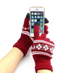 Mănuși cu motive de iarnă pentru telefon mobil