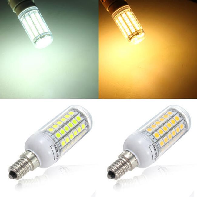 5,5 W LED żarówka z 69 LED diodami - 2 kolory światła (gwint E14) 1