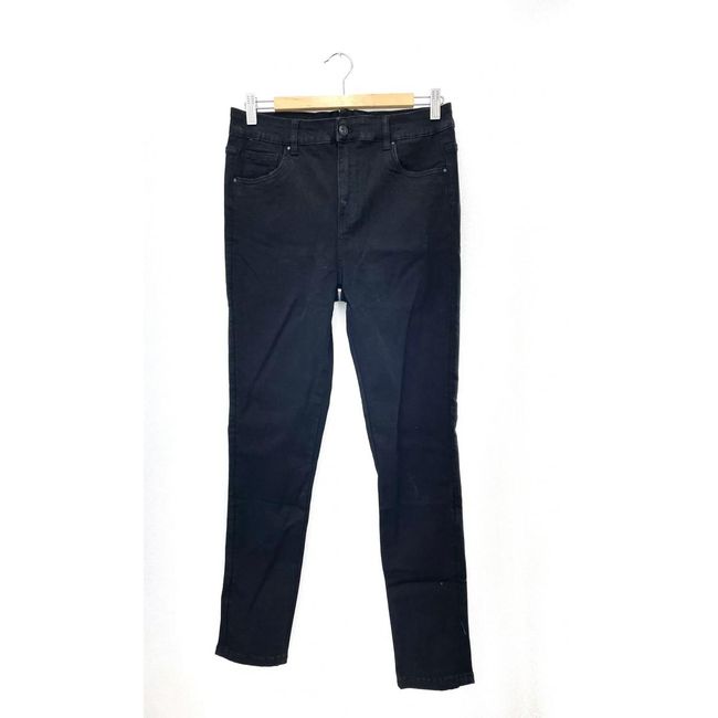 Dámské slim - fit džíny s designovým zadním zipem - černé, Velikosti textil KONFEKCE: ZO_7ed939f4-cc6e-11ec-b107-0cc47a6c9370 1