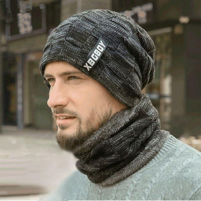Men's winter hat with neckerchief Anthony 1