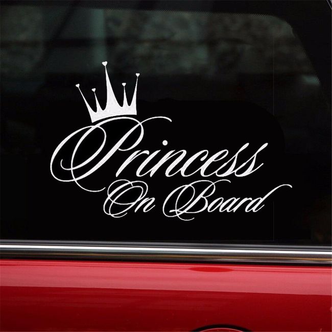 Samolepka na auto - princezna na palubě 1