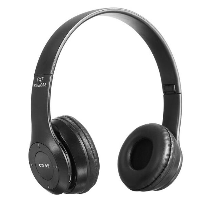 Големи сгъваеми безжични слушалки - черен цвят 1