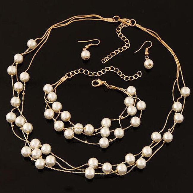 Sada šperků - náušnice, náhrdelník, náramek 1
