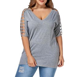 Ženska majica zanimljivo dizajniranih rukava - sive boje