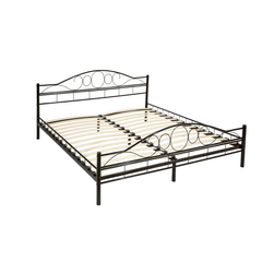 Kovová postel dvoulůžková Romance včetně lamelových roštů černá/černá 200 x 180 cm ZO_404516