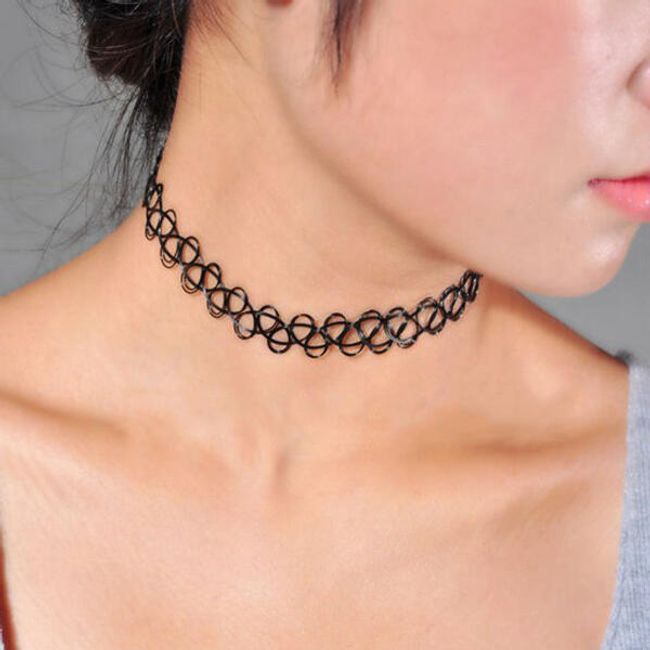 Elastický pletený retro náhrdelník 1