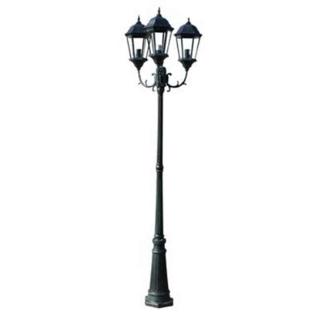 Kerti lámpa Brighton, 3 karos, 230 cm, sötétzöld / fekete ZO_40243-A 1