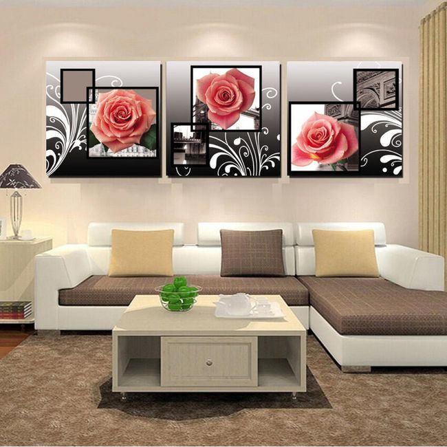 Różowe róże - obraz 3-częściowy 1