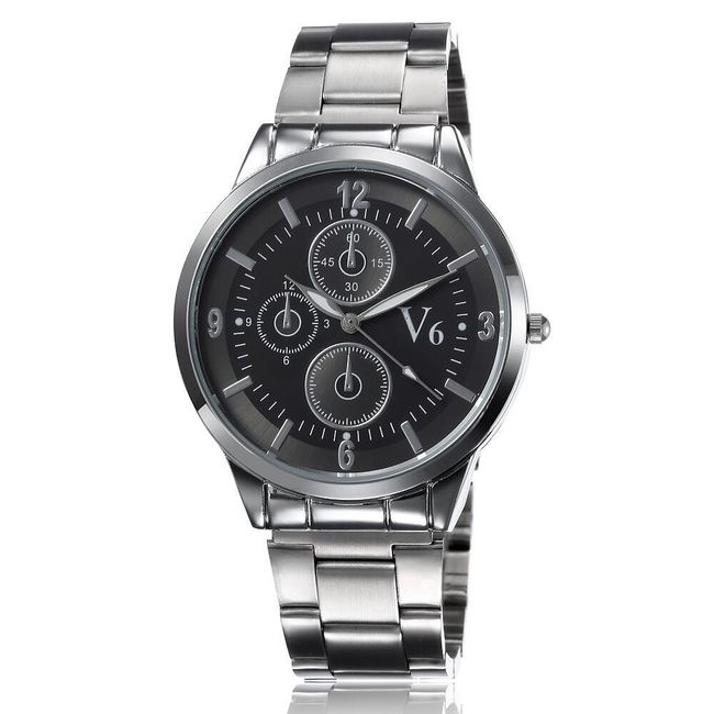 Мъжки метален ръчен часовник - черен или бял циферблат 1