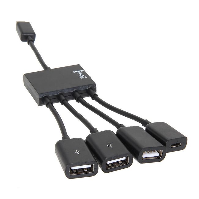 Micro USB kábel 4 porttal 1