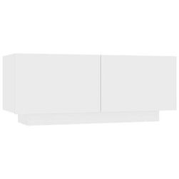 TV stolek bílý 100 x 35 x 40 cm dřevotříska ZO_804436-A