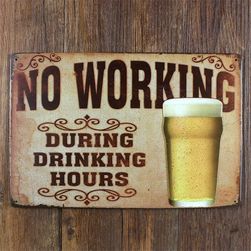 Kovinski retro znak - No Working