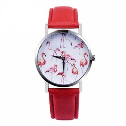 Zegarek damski z motywem flaminga