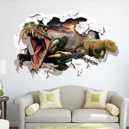Naklejka 3D na ścianę z dinozaurami 