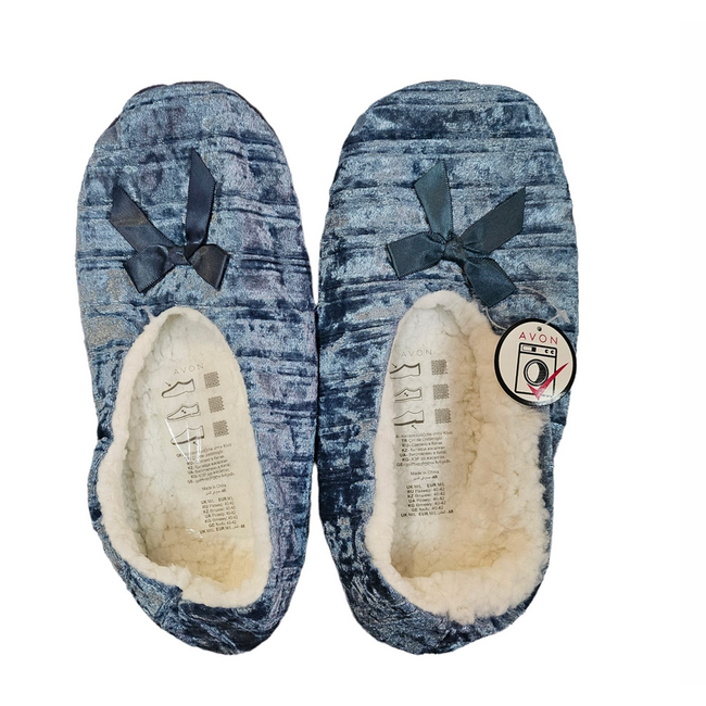 Papuci de casă din pluș albastru, dimensiuni pantofi: ZO_254851-40 1