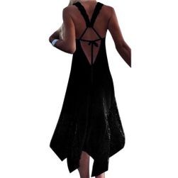 Плажна рокля с дантелена апликация - 4 цвята Черно - размер 1, Размери XS - XXL: ZO_230130-XS