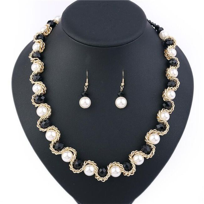 Elegantní dámský náhrdelník s náušnicemi - 5 barev 1