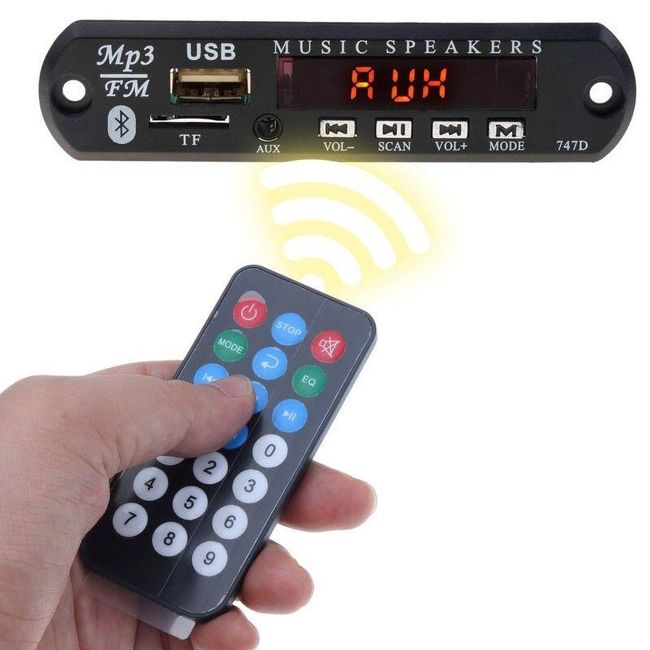 Decodor auto fără fir Bluetooth USB AUX MP3 WMA 1