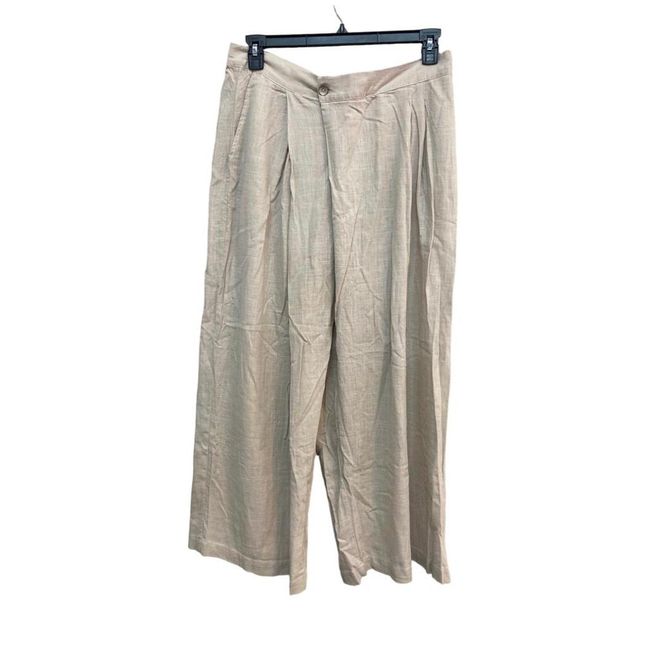 Damskie szerokie spodnie - beżowe, rozmiary XS - XXL: ZO_77b3beac-209f-11ee-af2a-9e5903748bbe 1