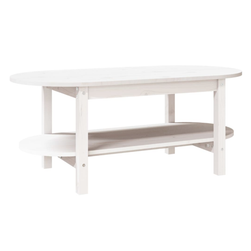 Kavna mizica bela 110 x 55 x 45 cm iz masivnega borovega lesa ZO_822288-A
