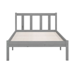 Rám postele šedý masivní borové dřevo 90 x 200 cm ZO_810069-A