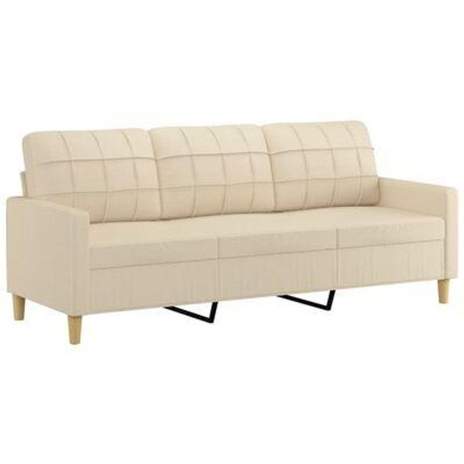 Sofa 3-osobowa kremowa 180 cm tekstylna ZO_359101 1