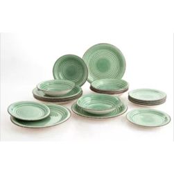 Set de farfurii Vita ceramică verde deschis (18 bucăți) ZO_259853