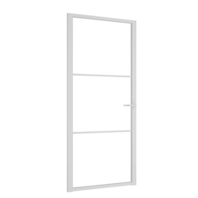 Belső ajtó 93 x 201,5 cm fehér ESG üveg és alumínium ZO_350570-A 1