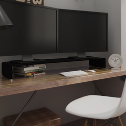 TV stolek / podstavec na monitor sklo černý 120x30x13 cm ZO_356410-A