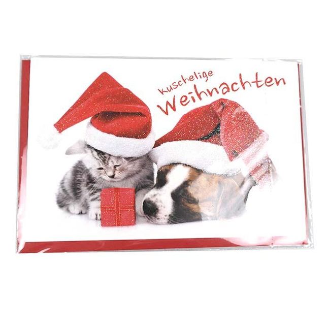 Kartka świąteczna – 11,50×17,50 cm – kot/pies ZO_XDKO80877 1