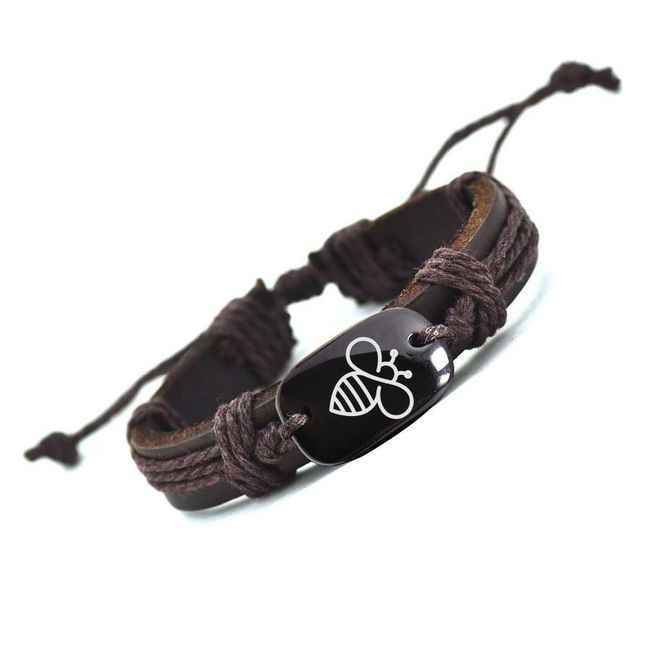 Unisex náramek v přírodním designu s motivem včely 1