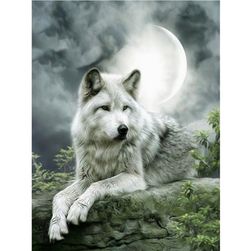 DIY obraz z kamyczków Wolfie