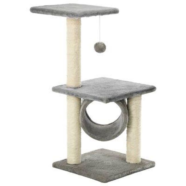 Postament de zgâriere pentru pisici cu stâlpi de zgâriere din sisal 65 cm gri ZO_170546-A 1