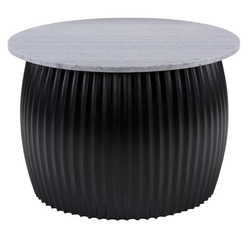 Čierny okrúhly konferenčný stolík s mramorovou doskou ø 52 cm Luscious - Leitmotiv ZO_269570