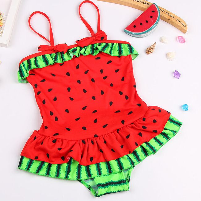 Costum de baie pentru fete Watermelon cu volane pentru vârste între 2 și 5 ani 1