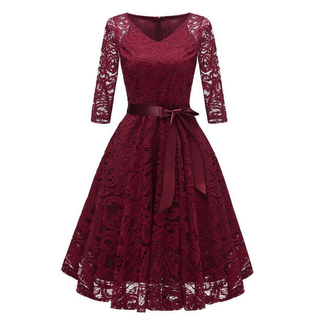Sukienka vintage z rękawami na trzy czwarte - 5 kolorów 1
