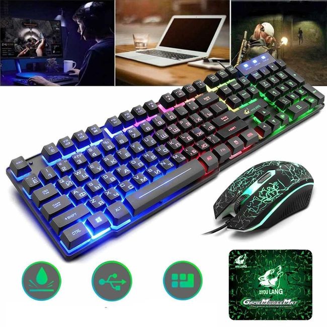 LED игрален комплект - клавиатура, мишка, подложка Sonyk 1