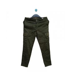 Pantaloni de damă kaki pentru femei, cu nasturi decorativi Goldenpoint, mărimi XS - XXL: ZO_261252-S