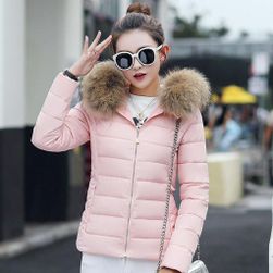 Női kapucnis kabát műszőrmével - 7 színben Rózsaszín - 4-es méret, XS - XXL méretek: ZO_235929-L