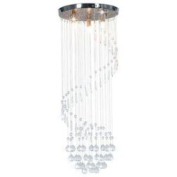 Lampa sufitowa z kryształowymi koralikami srebrna spirala G9 ZO_281577
