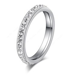 Ultratenký dámský prsten s kamínky