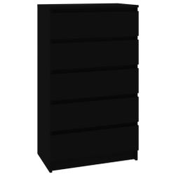 Zásuvková skříňka černá 60 x 36 x 103 cm kompozitní dřevo ZO_823017-A