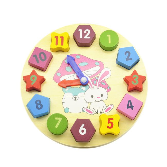 Edukacyjny drewniany zegar dla dzieci 1