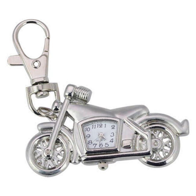 Přívěsek na klíče ve tvaru motocyklu s hodinami 1