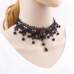 Colier choker vintage - negru