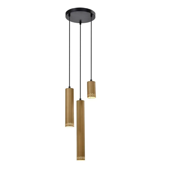 Lampa wisząca z metalowym kloszem w kolorze czarno-złotym Tubo – ZO_248584 1