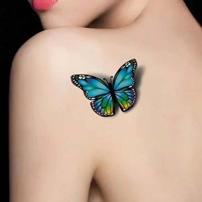 Tatuaj temporar cu motiv fluture - 2 bucăți 1