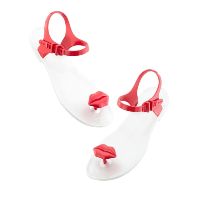 Dámske sandále - KISS, bielo-červené , ZL - KM07, Veľkosti topánok: ZO_70823c2e-fb94-11ed-b687-4a3f42c5eb17 1
