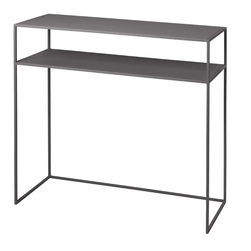 Tmavě šedý kovový konzolový stolek 35x85 cm Fera – ZO_266189